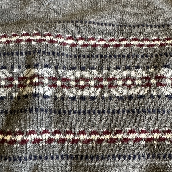 Chaps V Neck Sleeveless Mens Sweater 100% Cotton Gray Burgundy White Navy Large - Picture 5 of 7